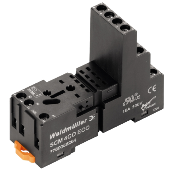 Weidmuller Relay Base DRM-Series 4CO 6A, Screw Connection