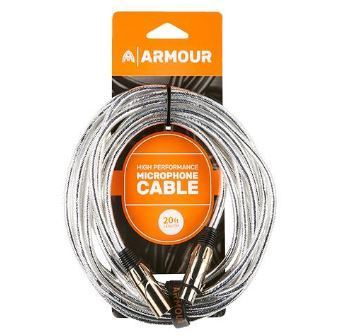 XLR Cable 20ft Transparent Silver