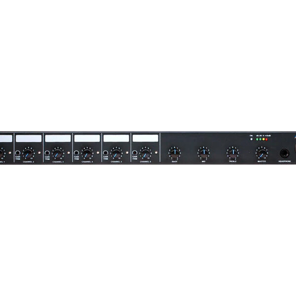 1RU Rack Mixer - 6 dual balanced mic/line inputs
