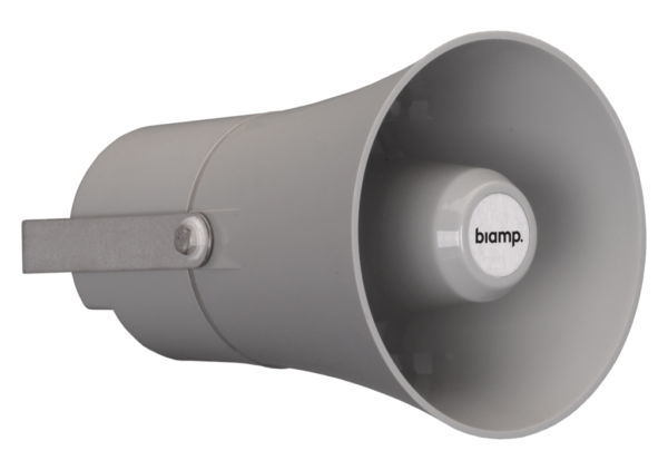 Compact compression horn loudSpeaker, 100 volt / 10 watts and 8 ohms / 20 watts, stainless steel, cool grey