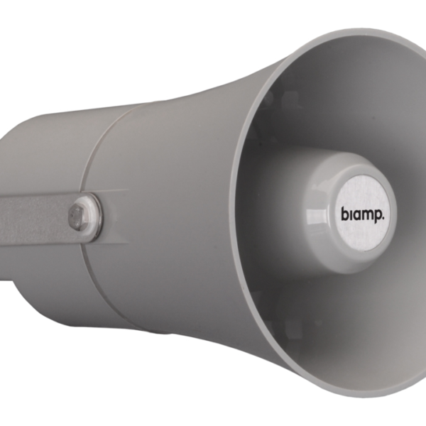 Compact compression horn loudSpeaker, 100 volt / 10 watts and 8 ohms / 20 watts, stainless steel, cool grey