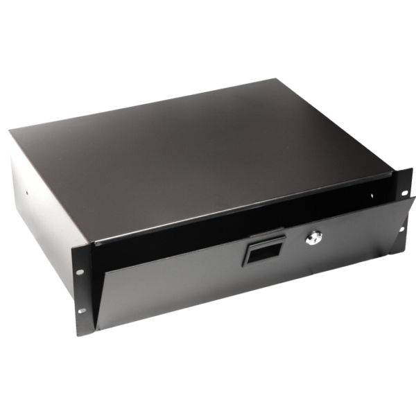 3RU Enclosed 19" Rack Mount Shelf with Hinged Door