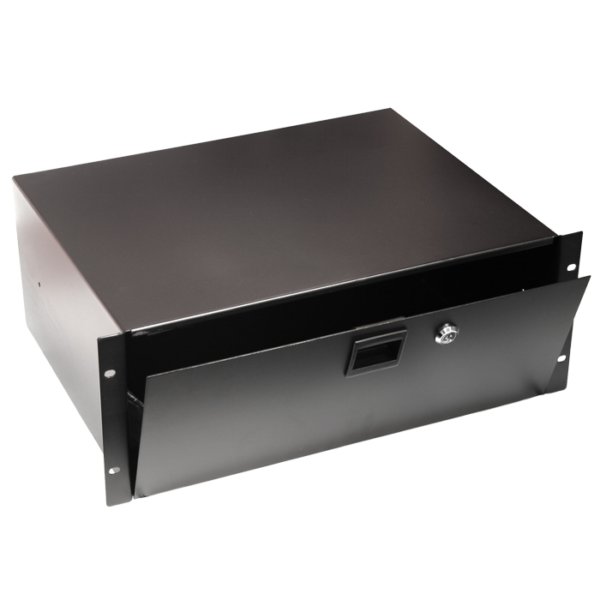 4RU Enclosed 19" Rack Mount Shelf with Hinged Door
