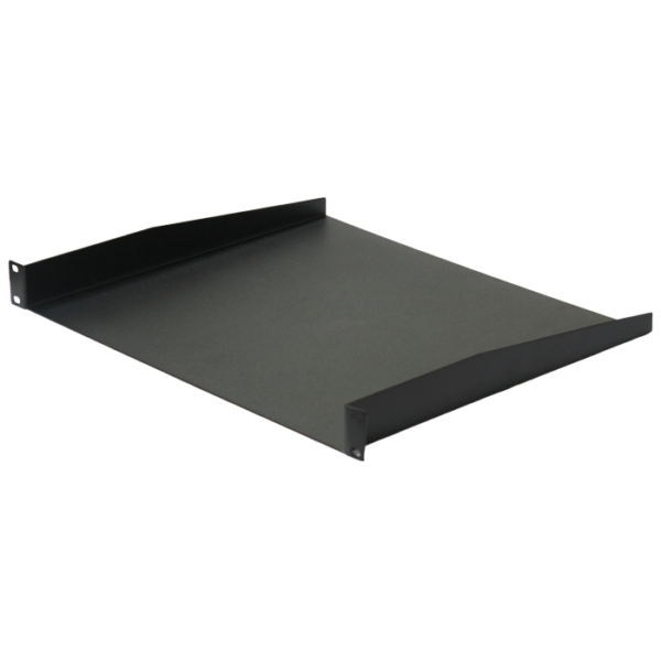 1RU Rackmount Shelf; Black; 255mm Deep
