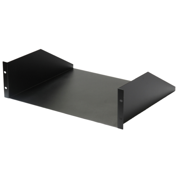 3RU Rackmount Shelf; Black; 380mm Deep