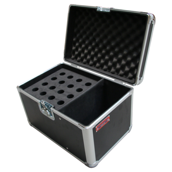 Upright Style 16 Microphone Carry Case with Storage Compartment