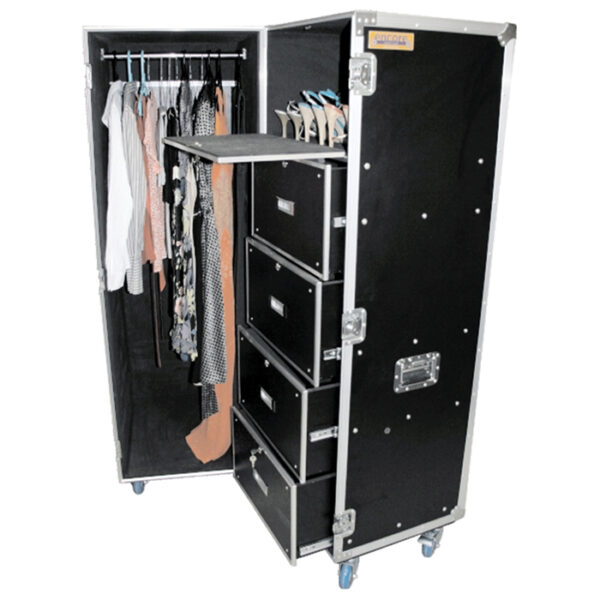 Clam-Shell Style Hanging Costume & Drawers Road Case