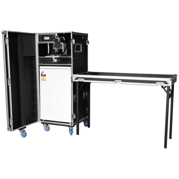 Mobile Bar Fridge & Coffee Machine Road Case with Detachable Side Bench