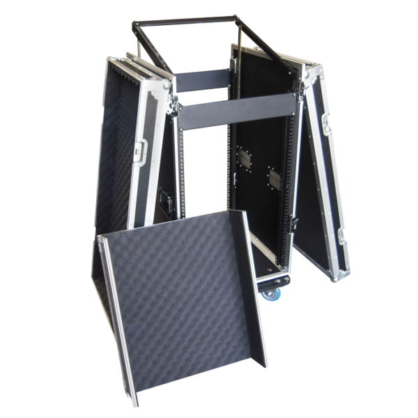 16RU Standard Combination 19" Rack Mount Case with Castors; 12RU Rack Mount Top