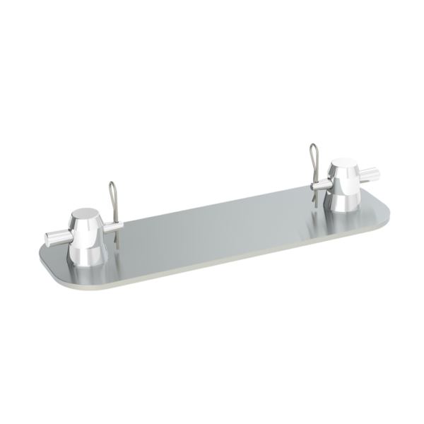 F32 Truss 310mm x 70mm x 5mm Rectangular Aluminium Base Plate with Half-Spigots, Pins & R-Clips