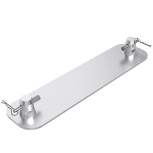 F42 Truss 420mm x 70mm x 5mm Rectangular Aluminium Base Plate with Half-Spigots, Pins & R-Clips