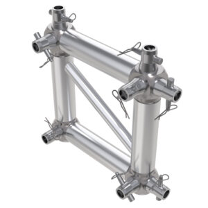 F32 Flat Truss 6 Way Universal Box Junction with 6 x Half-Spigots, Pins & R-Clips for 2 faces; M12 Bolt