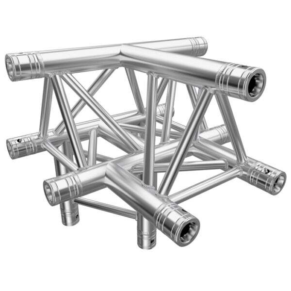 F33 Tri Truss 4 Way 90deg. Horizontal T- to Vertical Junction (Apex Up)