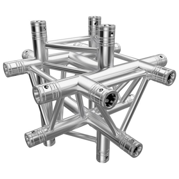 F33 Tri Truss 6 Way Horizontal X- to Vertical Junction (Up & Down)