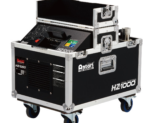 Silent Hazer on Flight case with casters on board control