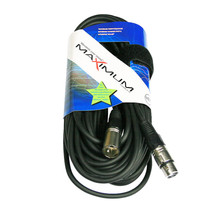 15 metre XLR to XLR mic cable, black cable, nickel plated connectors