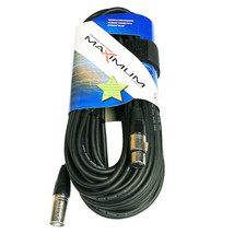 20 metre XLR to XLR mic cable, black cable, nickel plated connectors