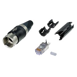 Female  6-Pin Line Connector - Black/Gold Pins