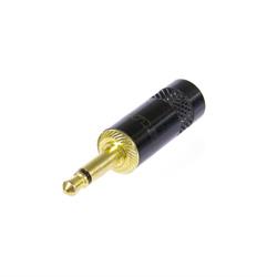 3.5mm Mini Jack Plug - Mono Black Shell & Gold Contacts