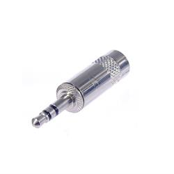 3.5mm Mini Jack Plug - Stereo Black Shell & Gold plated contacts - 6mm Cable Outlet