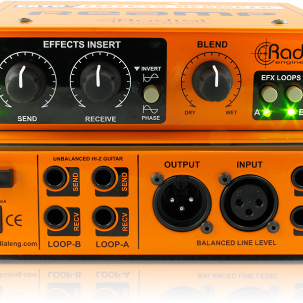 Radial Connector Sound Effects loop interface connects guitar pedals to the recording system
