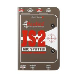 JS2 Mic splitter, passive with 1-input, 2-direct outs & 1 Jensen isolated output