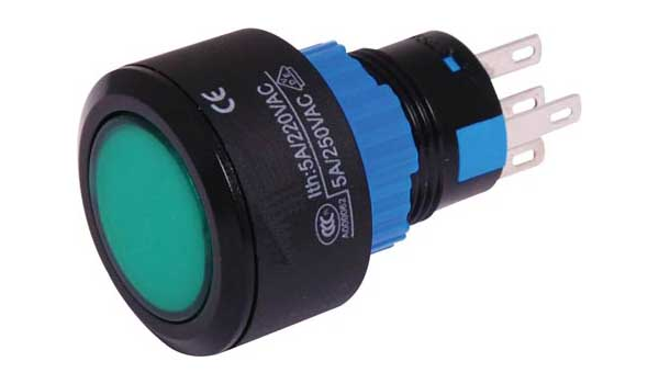 SW ILLUM MOM SPDT 12V GREEN