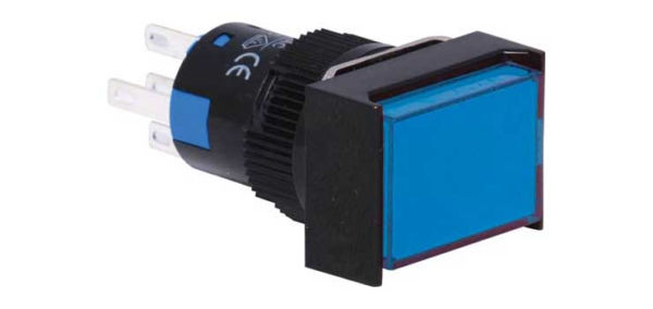 SW ILLUM MOM SPDT BLUE 24V LED