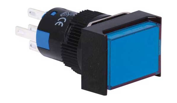 SW ILLUM MOM SPDT BLUE 24V LED