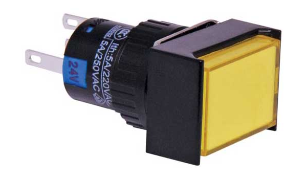 SW ILLUM MOM SPDT YELL 24V LED