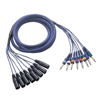 8 way, XLR-M to 6.3mm (2 conductor) jack loom, 3 metre