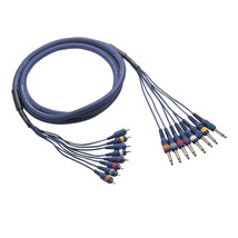 8 way, 6.3mm jack to RCA cable loom, 6 metre