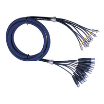 8 way, XLR-M to RCA cable loom, 6 metre